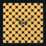 Relógio Quadrado Bolinhas Amarelo Moderno<br><div class="desc">.</div>