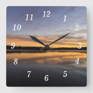 Relógio Quadrado Bom Dia Lago Springfield Wall Clock