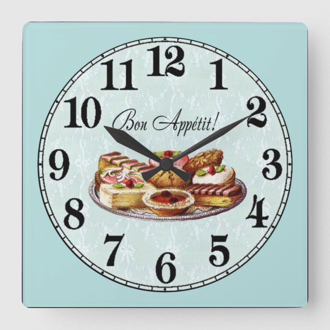 Relógio Quadrado Bon Appetit! (Frente)