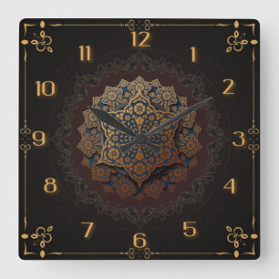 Relógio Quadrado Bonita mandala