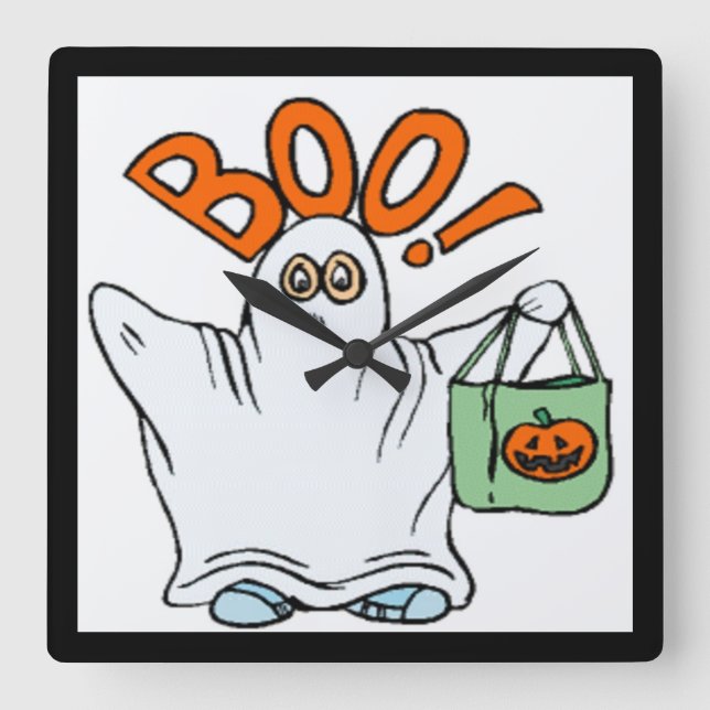RELÓGIO QUADRADO BOO! FANTASMA (Frente)