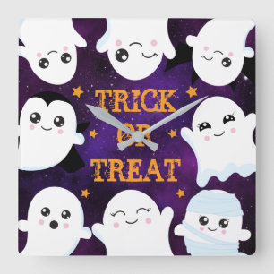 Relógio Quadrado Boo Halloween Ghosts