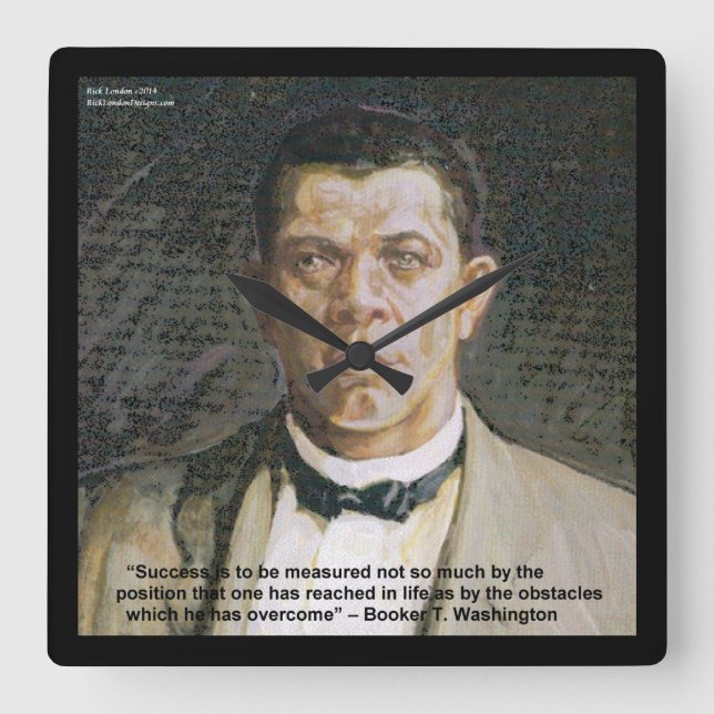 Relógio Quadrado Booker T Washington & Success Clock (Frente)