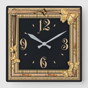 Relógio Quadrado Borboleta decorativa