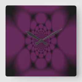 Relógio Quadrado Borboleta Pétala Preto Roxo