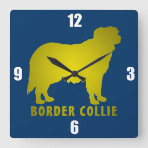 Relógio Quadrado Border collie