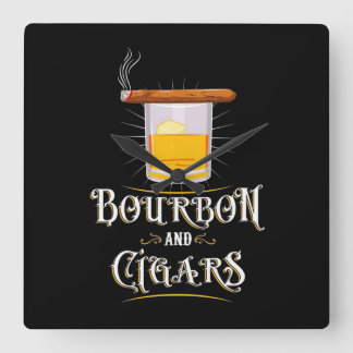Relógio Quadrado Bourbon e charutos
