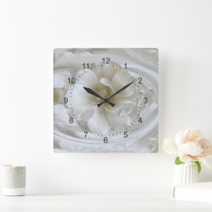 Relógio Quadrado Branca de marfim