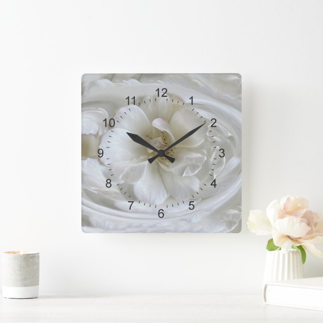 Relógio Quadrado Branca de marfim (Lar)