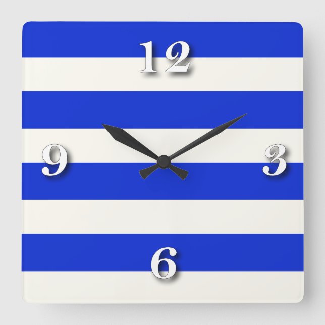 Relógio Quadrado branco azul beige.ai da listra (Frente)