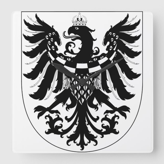 Relógio Quadrado Brasão de armas da Carníola (Frente)