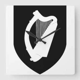 Relógio Quadrado Brasão de armas da Irlanda