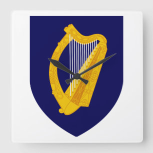 Relógio Quadrado Brasão de armas da Irlanda