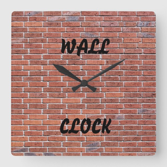 Relógio Quadrado Brick 'Wall Clock' (Frente)