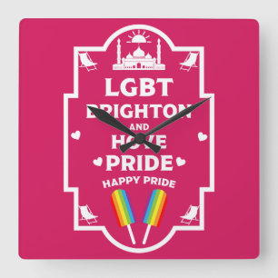 Relógio Quadrado Brighton Orgulho gay
