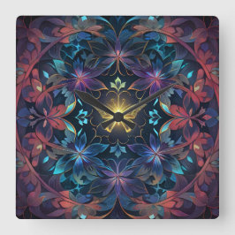 Relógio Quadrado Brilho da borboleta