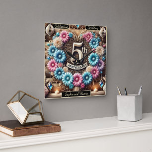 Relógio Quadrado Brilho de Sapphire: Reflexão do 5