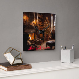 Relógio Quadrado Brilho festivo