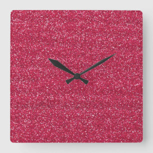 Relógio Quadrado Brilho Rosa e Prata Brilhante