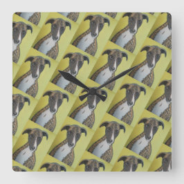 Relógio Quadrado Brindle Greyhound Wall Clock