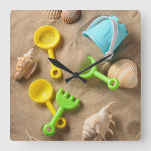 Relógio Quadrado Brinquedos da praia