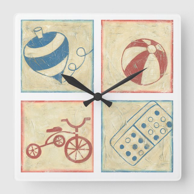 Relógio Quadrado Brinquedos infantis de Chariklia Zarris (Frente)