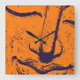 Relógio Quadrado Buddha Face Zen Harmony Buddhahood Orange