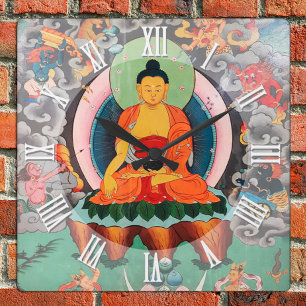 Relógio Quadrado Buddha Shakyamuni, Iluminismo, Nepal