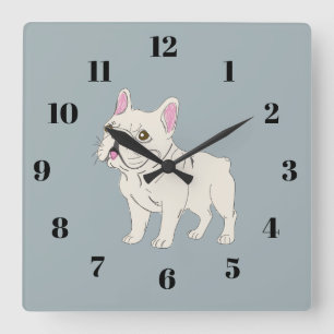 Relógio Quadrado Bulldog Francês
