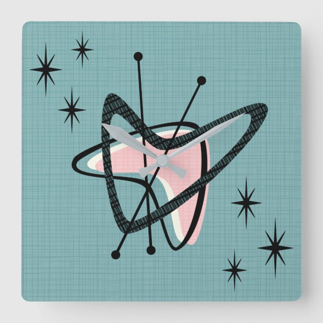 Relógio Quadrado Bumerangue atômico e estímulos (Frente)