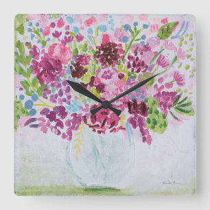 Relógio Quadrado Buquê Brilhante