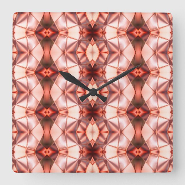 Relógio Quadrado Burgundy-Silky para salmão rapport de formas virtu (Frente)