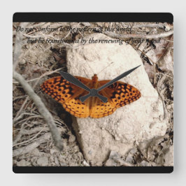 Relógio Quadrado Butterfly inspiration clock