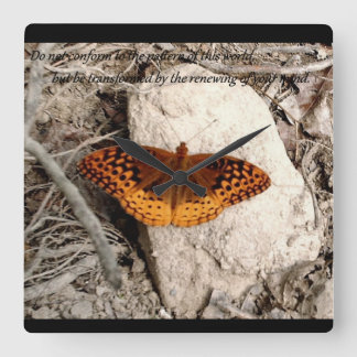 Relógio Quadrado Butterfly inspiration clock