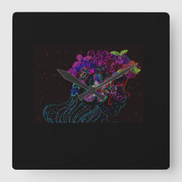 Relógio Quadrado Butterfly Princess Square Wall Clock