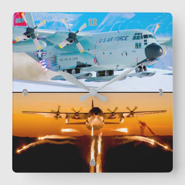 RELÓGIO QUADRADO C-130 HERCULAS (Frente)