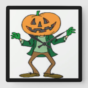 RELÓGIO QUADRADO CABEÇA DE PUMPKIN DE HALLOWEEN