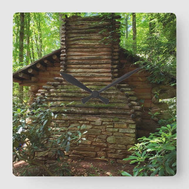 Relógio Quadrado Cabina Nativa Americana Cherokee do século XVIII (Frente)