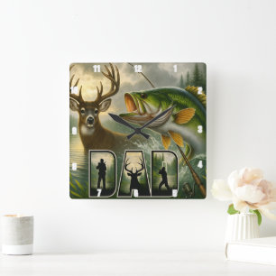 Relógio Quadrado Caça A pais