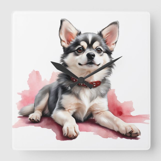 RELÓGIO QUADRADO CACHORRINHO ADORÁVEL KLEE KAI (Frente)