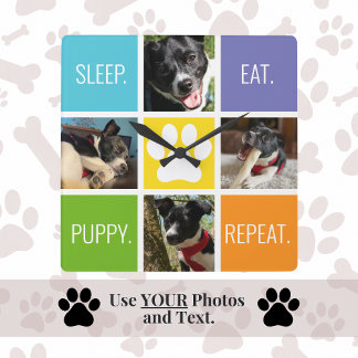 Relógio Quadrado Cachorro Cachorro Dormindo Repete O Fanfarrão Anim