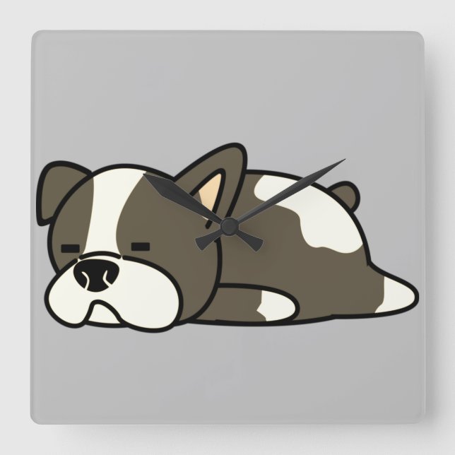 Relógio Quadrado Cachorro Dormindo (Frente)