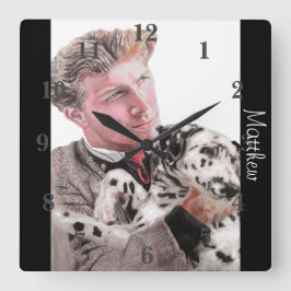 Relógio Quadrado Cachorros Dalmacianos Arte Animal Childs