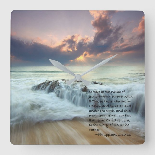 Relógio Quadrado Cada joelho curvar-se-á… (Frente)