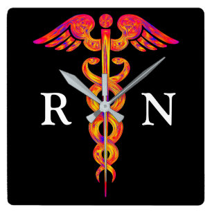 Relógio Quadrado Caduceus Wall Clock