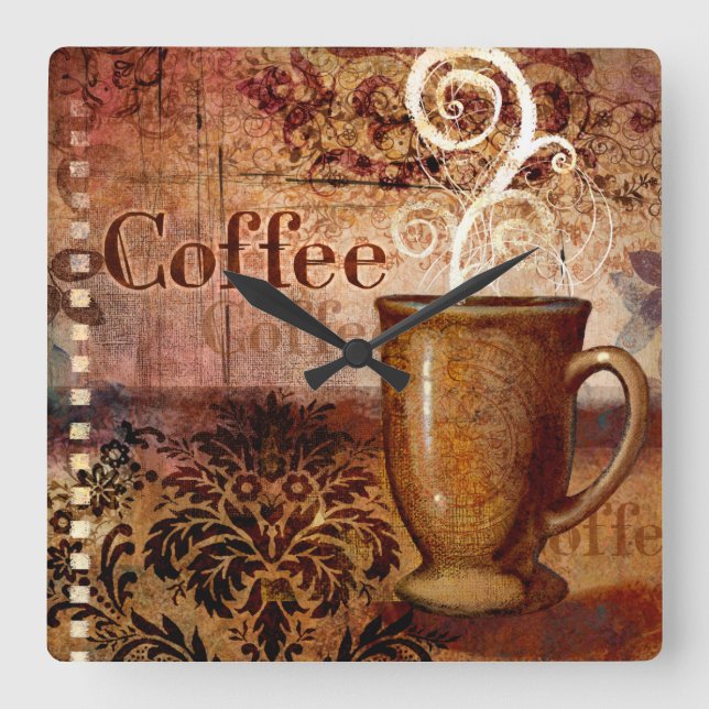 Relógio Quadrado Café (Frente)