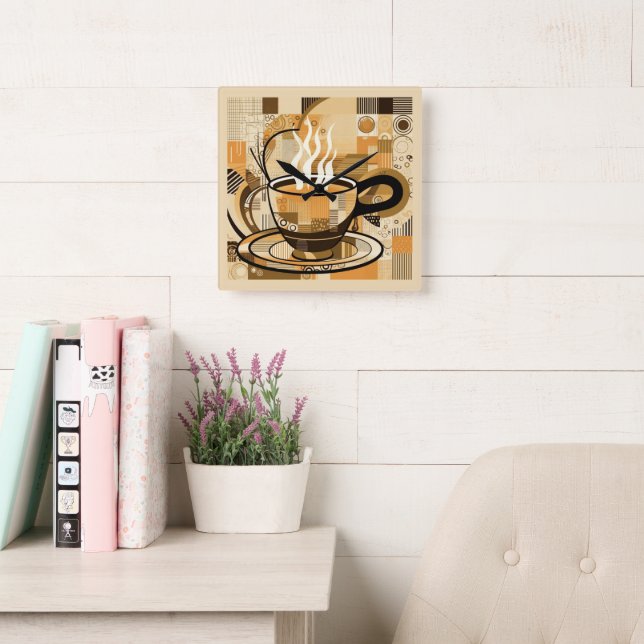 Relógio Quadrado Café (Sala de leitura)