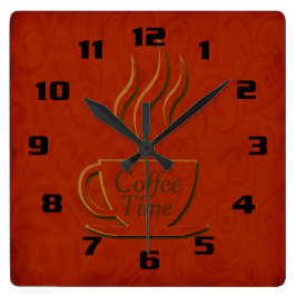 Relógio Quadrado Café da Manhã Cozinha Bonita