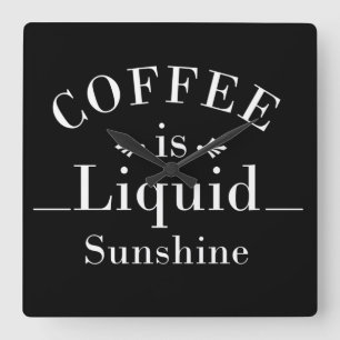 Relógio Quadrado café é sol líquido