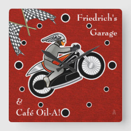 Relógio Quadrado Cafe Racer (Personalizado) - Sq.